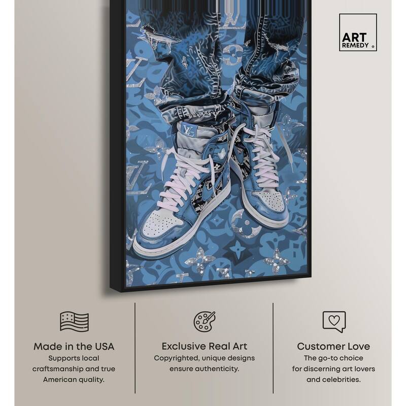 Blue Dreams Sneakers Canvas by Art Remedy
