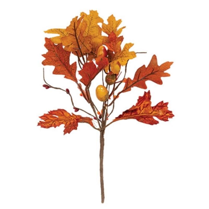 Orange and Yellow Fall Oak Leaves, Acorns and Pip Pick for Autumn Decor - 8 x 2 x 12 in. - Orange-Yellow