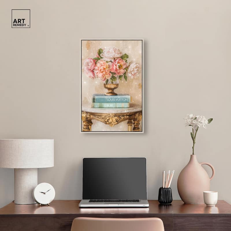 Antique Table Vase Canvas by Art Remedy
