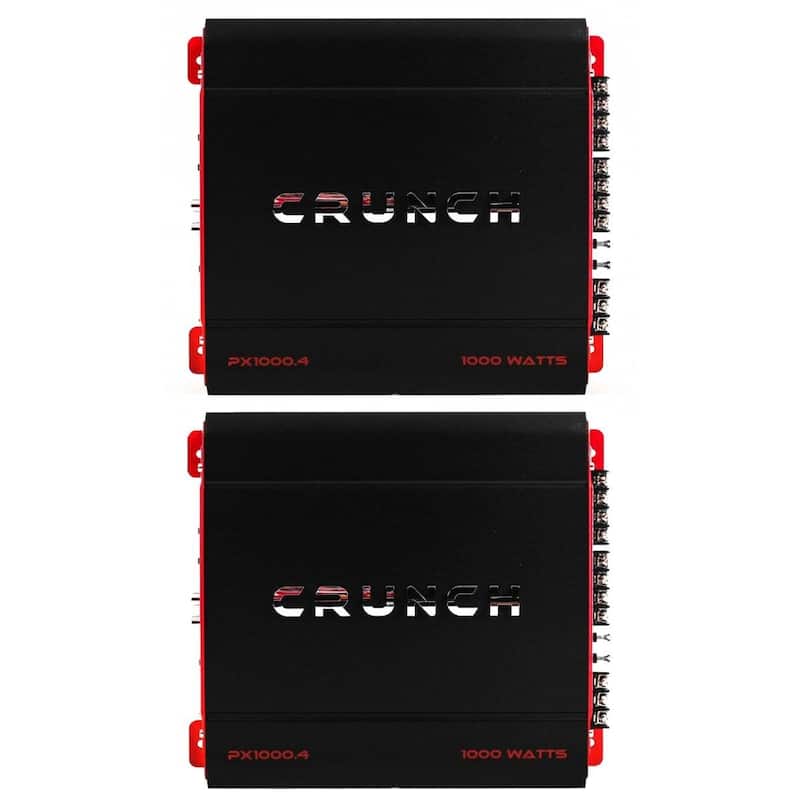 Crunch 4 Channel 1000 Watt Amp A/B Class Car Stereo Amplifier (2 Pack) - Red