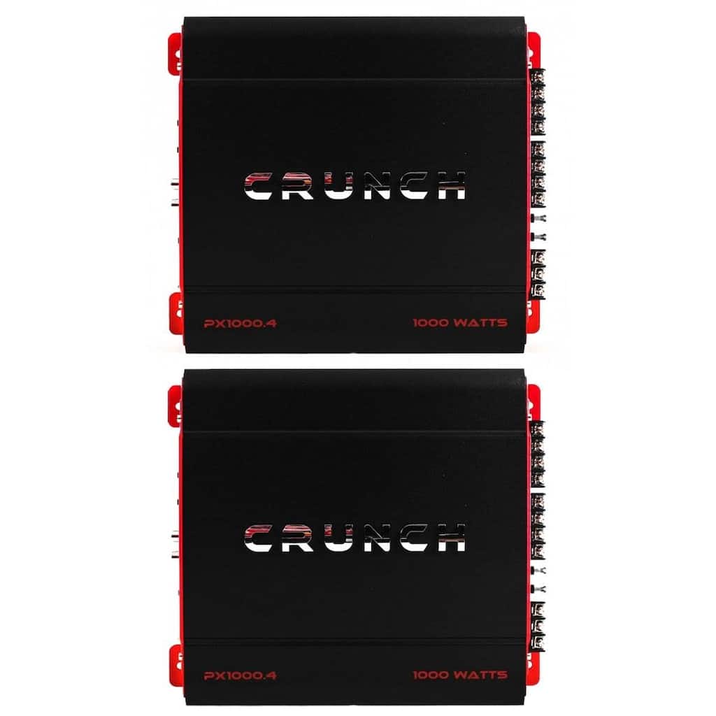 Crunch 4 Channel 1000 Watt Amp A/B Class Car Stereo Amplifier (2 Pack) - Red