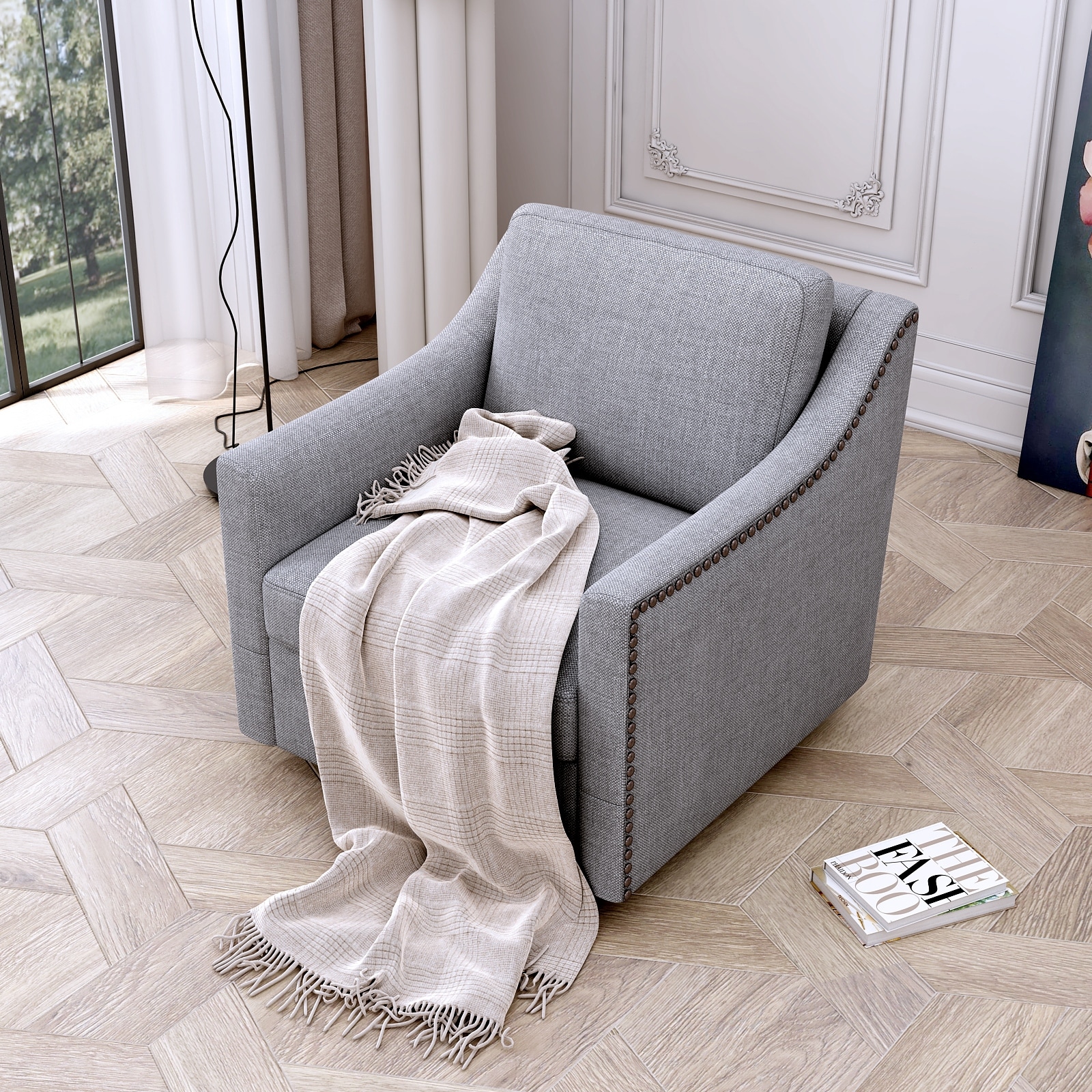 Emma upholstered swivel hot sale armchair