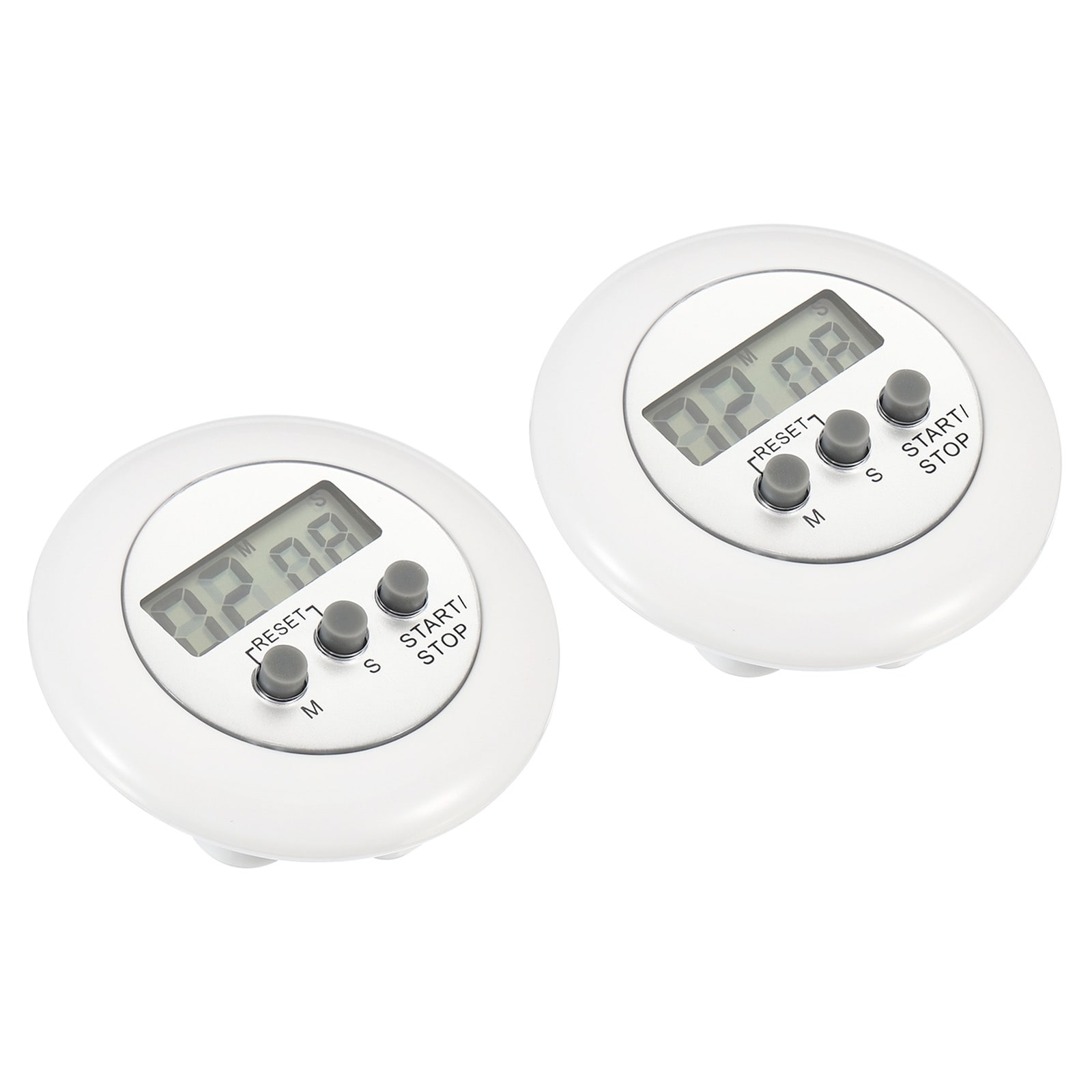 Unique Bargains Digital Timer,2pcs Small Count Down/Up Clock with Magnetic,Kitchen Timer White