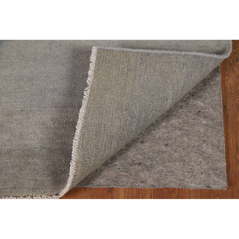 Gray Gabbeh Modern Foyer Rug Hand-Knotted Wool Carpet - 2'8"x 3'11"