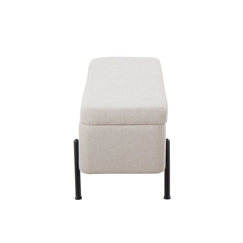 Silver Orchid Galotti Storage Bench with Flip-Top Lid