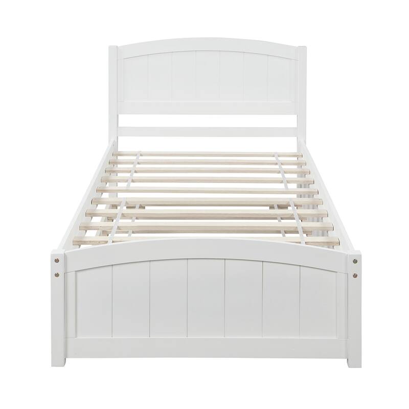 Merax Twin Size Platform Bed with Trundle
