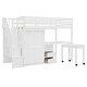 preview thumbnail 7 of 18, Twin Size Loft Bed with Stairs, Bookshelf, Drawers,Desk & Wardrobe