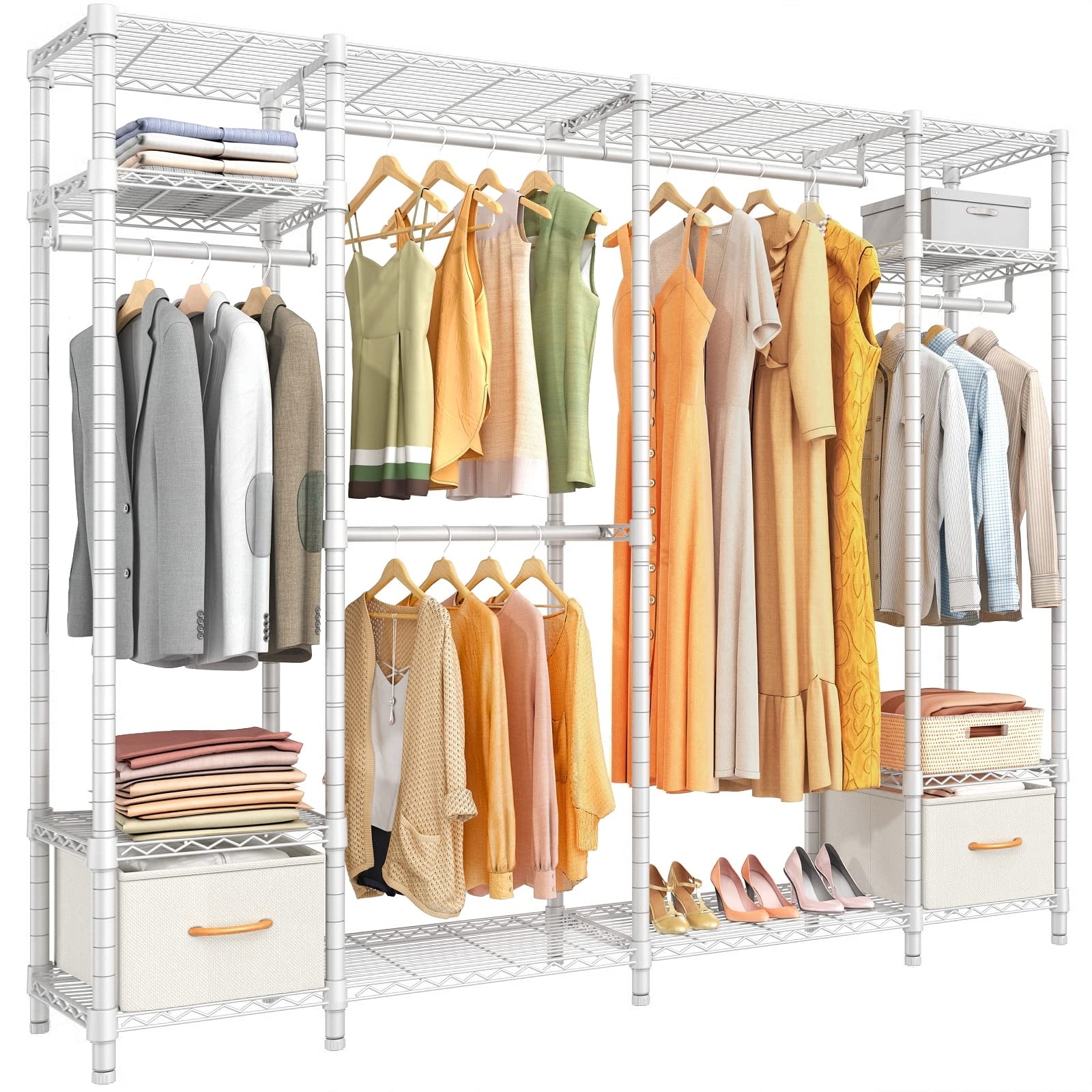 Portable Closets Garment Rack Clothes Rack Adjustable Wire