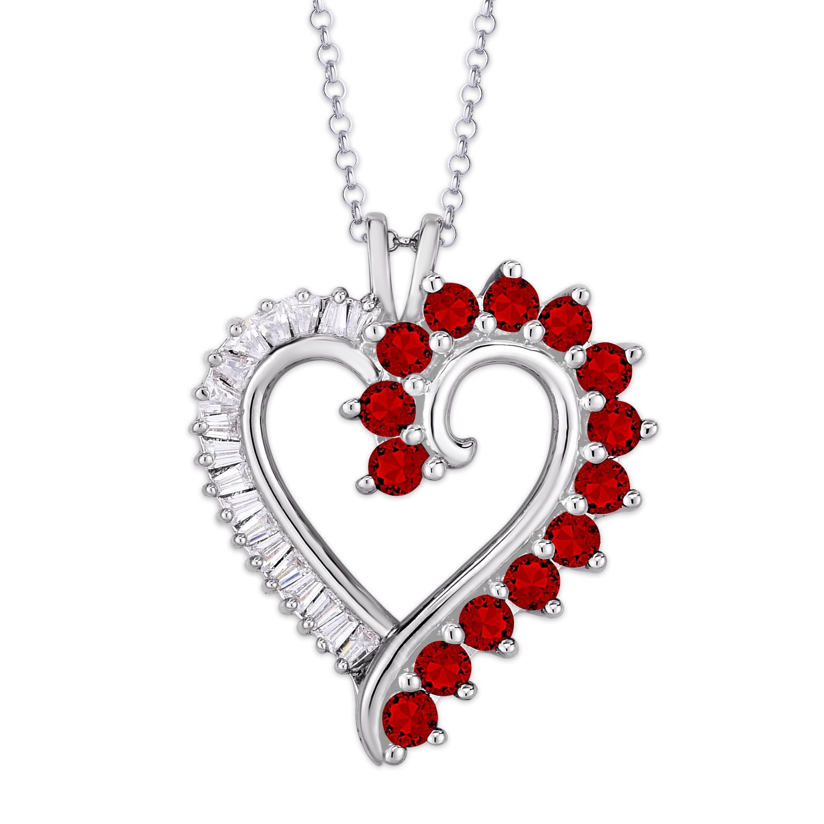 Victoria Townsend Silver Plate Cubic Zirconia Heart Necklace