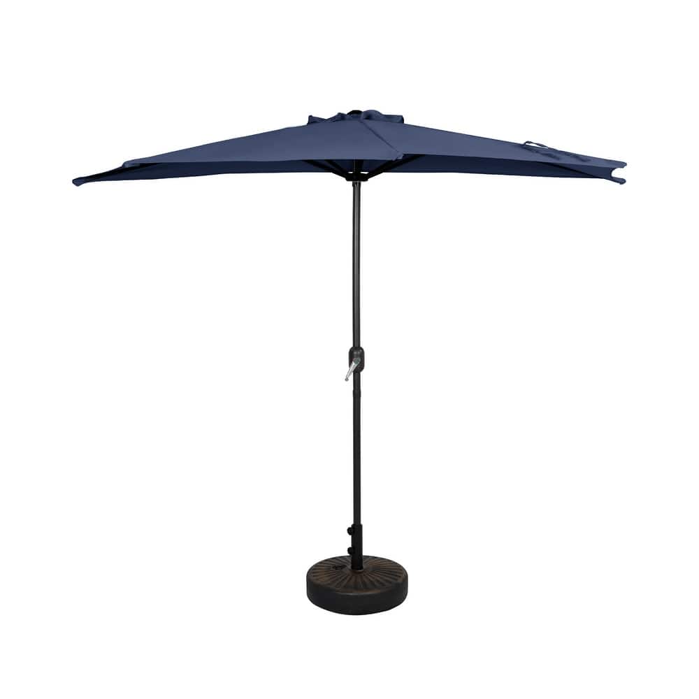 Andrea 9-Ft. Half Umbrella with Bronze Finish Fillable Base