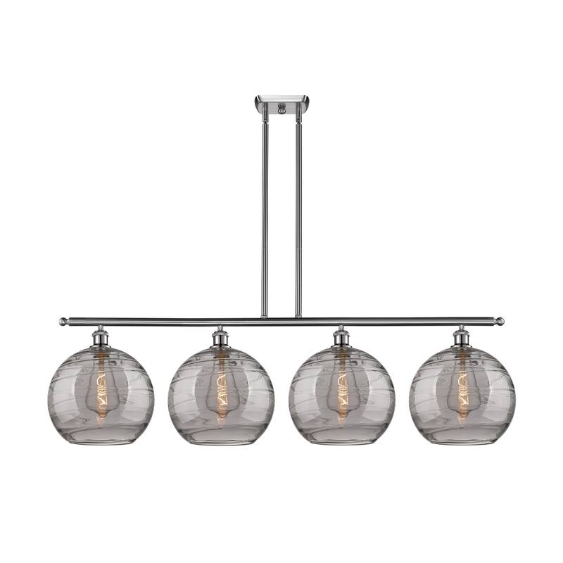 Innovations Lighting 516-4I 14 50 Athens Deco Swirl Chandelier Athens - Brushed Satin Nickel