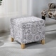 preview thumbnail 96 of 149, Adeco Square Storage Ottoman 17 inch Footstool Bohemia-Floral-Linen