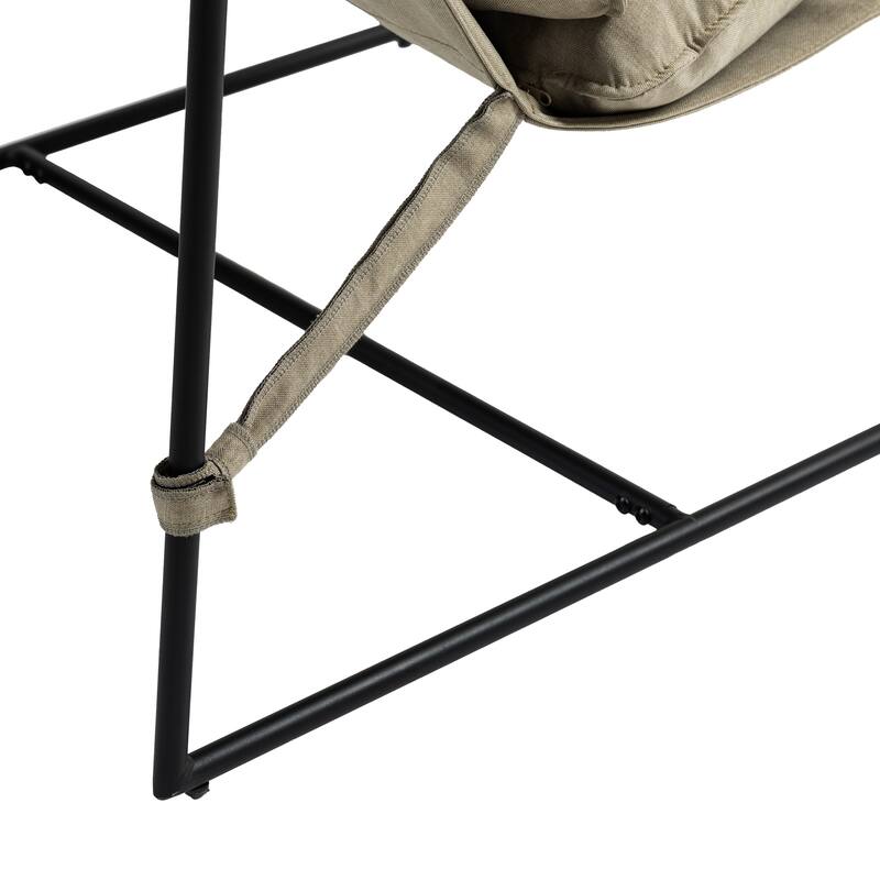 Modern Metal Frame Upholstered Sling Accent Armchair