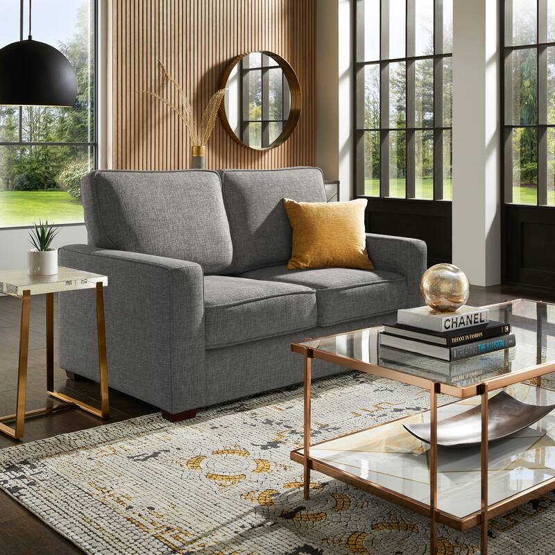 Roros Fabric Upholstered Square Arm Loveseat by iNSPIRE Q Classic
