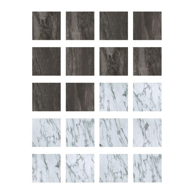 FloorPops Opaline Raven Peel & Stick Floor Tile Bundle