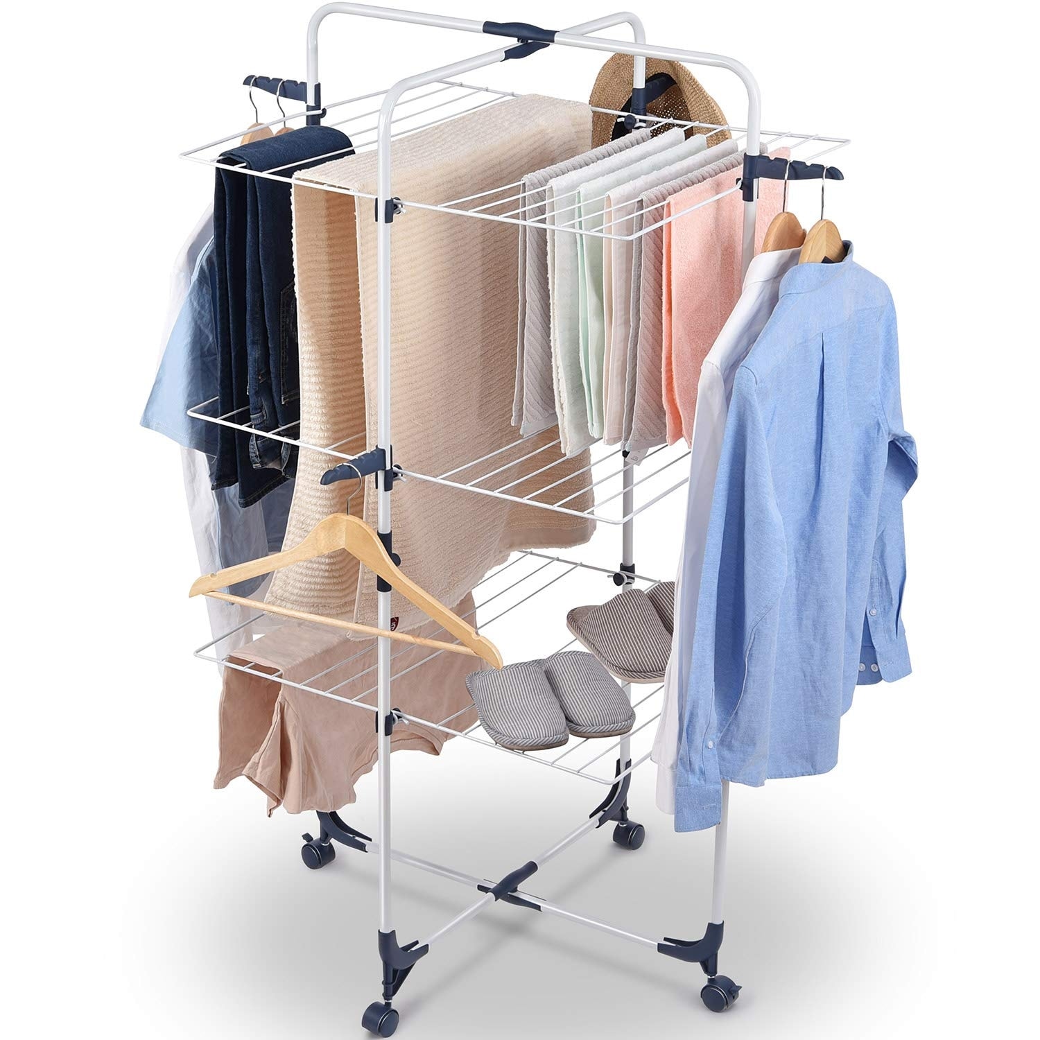 Clothes Drying Rack, 3-Tier Collapsible Laundry Rack Stand Garment