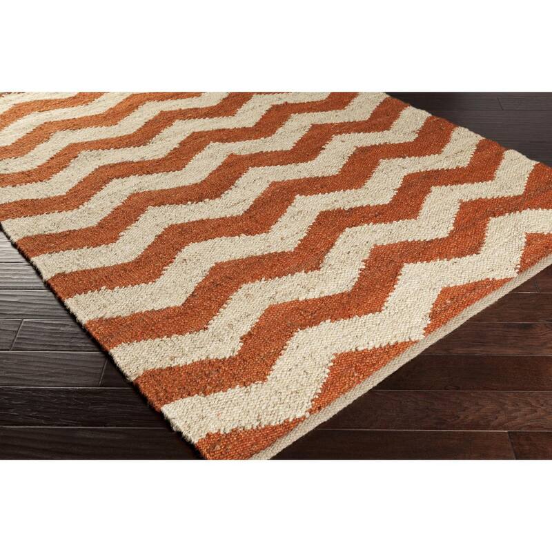 Hand-Woven Henry Natural Jute Chevron Rug