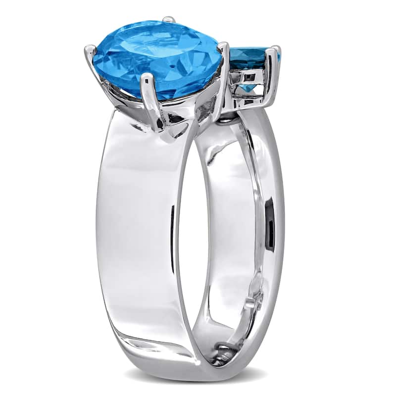 Miadora 4 2/5ct TGW Multi-Color Topaz Ring in Sterling Silver