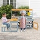 preview thumbnail 2 of 8, Costway Mud Kitchen with Kids Picnic Table Built-in Bench Blackboard - See Details
