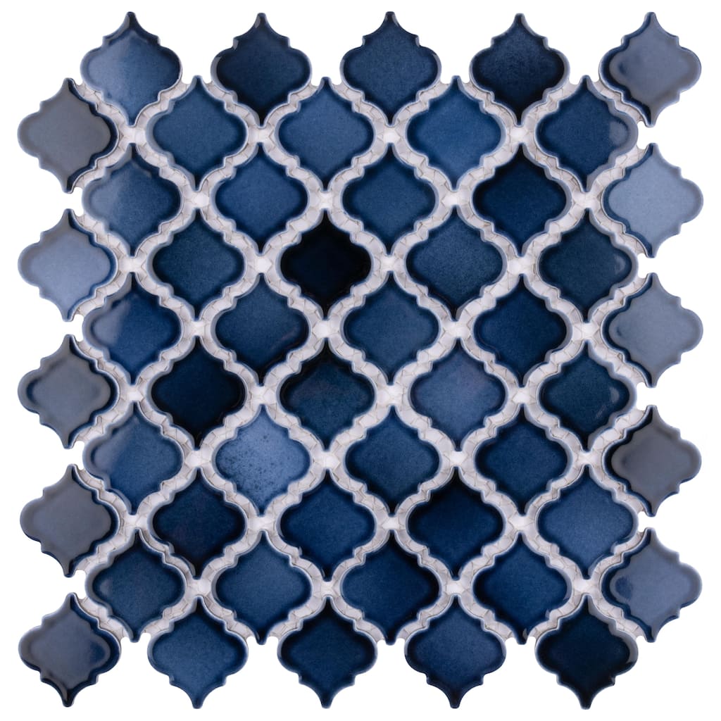 Merola Tile Hudson Tangier Midnight 12-3/8" x 12-3/8" Porcelain Mosaic Floor and Wall Tile