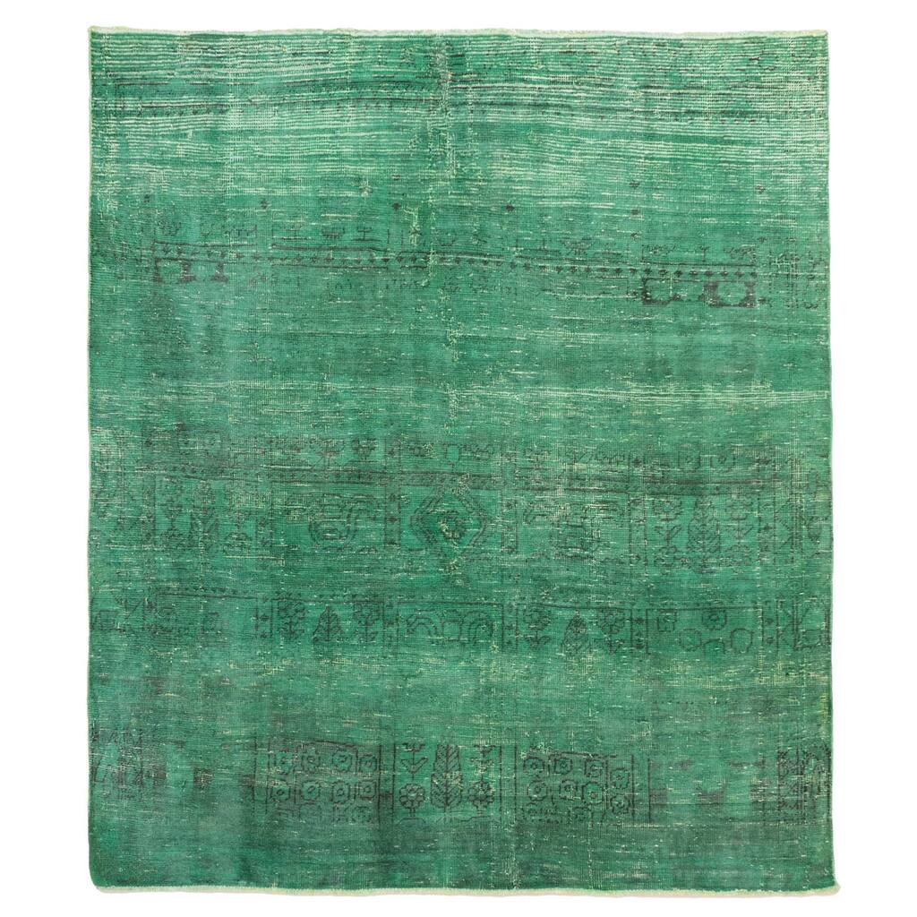 ECARPETGALLERY Hand-knotted Color Transition Green Wool Rug - 4'11 x 5'7