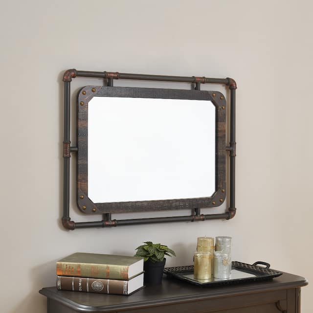 Furniture of America Revo Industrial 31-inch Metal Wall Mirror