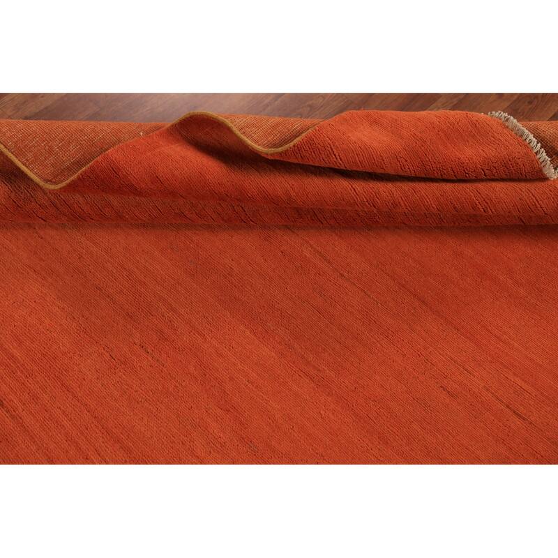 Orange Modern Gabbeh Oriental Area Rug Handmade Wool Carpet - 5'7" x 7'10"