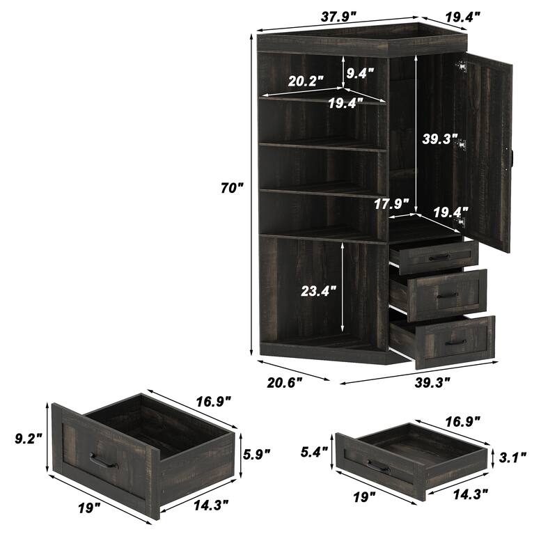 Large Gun Safe with Digital Lock Tall Storage Cabinet with Shelves, Multi-Option Secure Locker and Cupboard