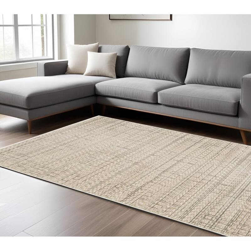 HomeRootsGeometric Industrial Runner Area Rug - 155.12' X '118.11' X '0.32