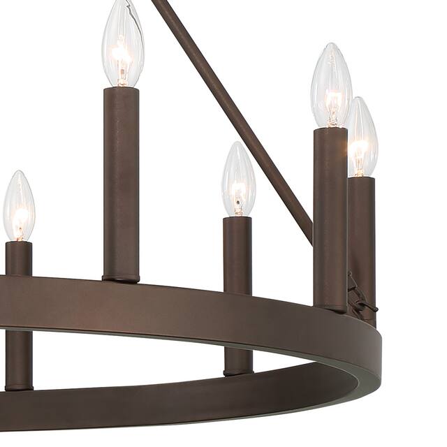 The Gray Barn Highclere 12-light Wagon Wheel Chandelier - 40"x40"x35.93"