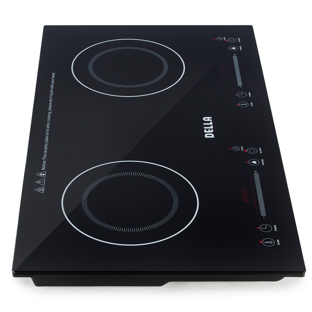 Shop Della Induction Dual Cooker Counter Top Burner Portable Cook Top Black Stove Plate Lightweight Timer Control Stove Top Overstock 20609978
