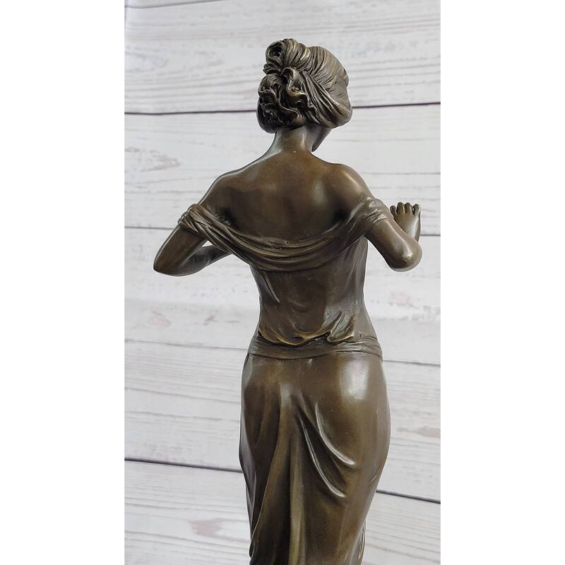 Nymph Of The Woods By Pittaluga - Young Woman Handmade Bronze Female Figure Art