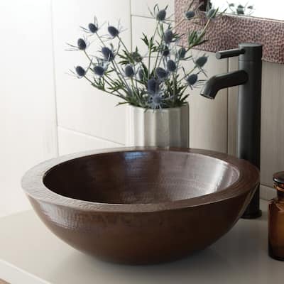 Laguna Hand Hammered Copper Vessel Bathroom Sink