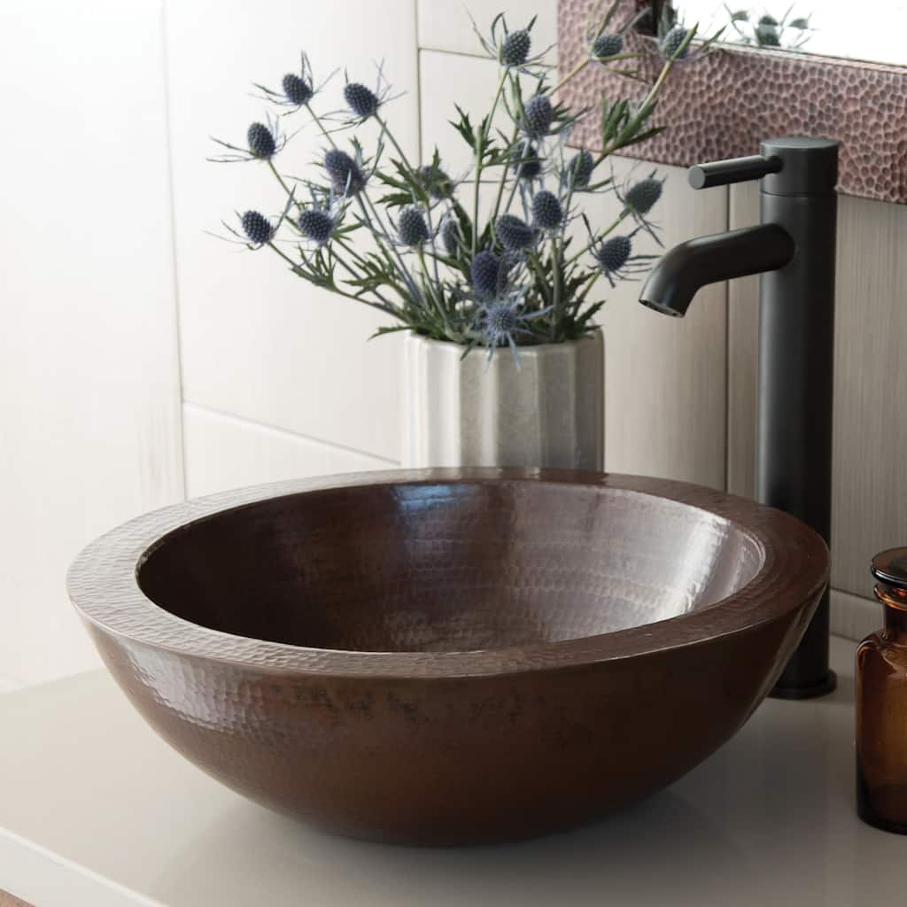 Laguna Hand Hammered Copper Vessel Bathroom Sink