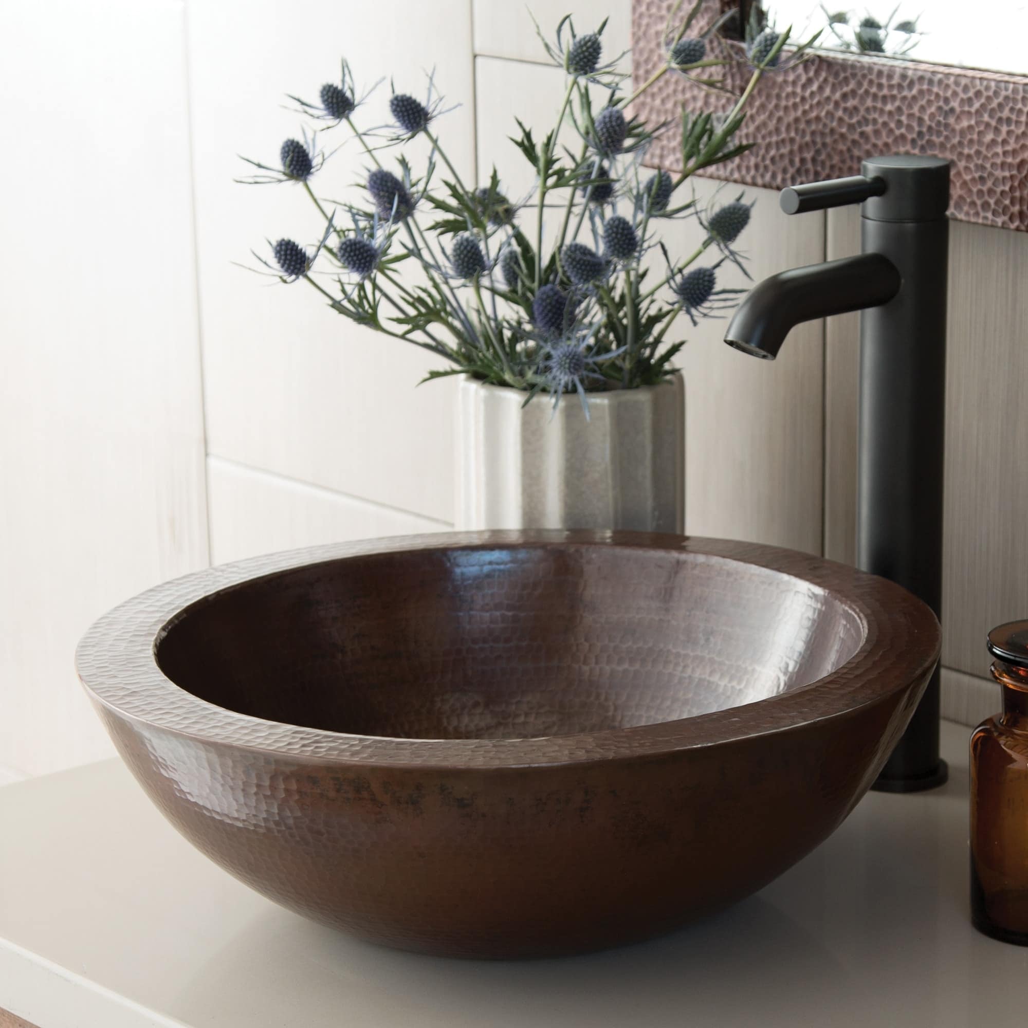 Laguna Hand Hammered Copper Vessel Bathroom Sink