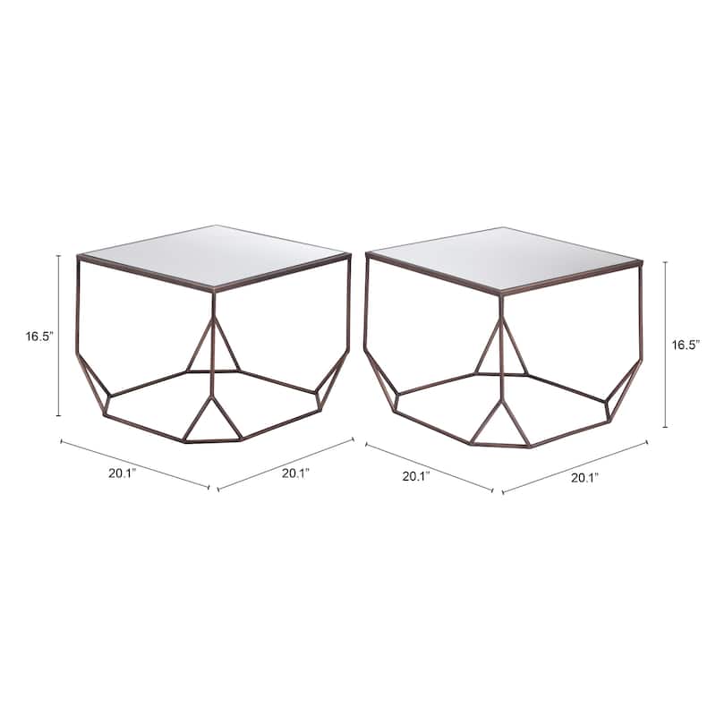 Arzon Coffee Table Set Bronze