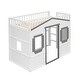 preview thumbnail 91 of 112, Solid Wood House Loft Bed With Ladder for Kids, Boys and Girls, Bedroom