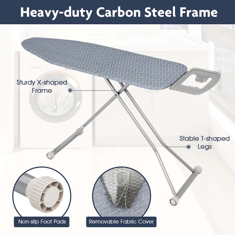 Ironing Board Foldable Iron Stand w/Iron Rest Portable Ironing Table