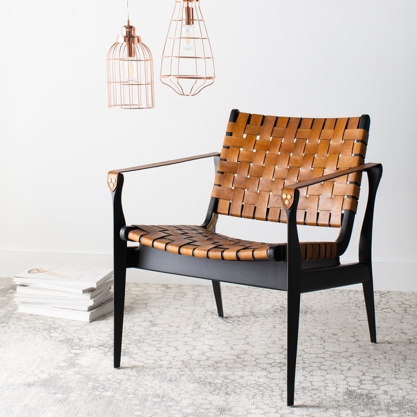 Safavieh Couture Dilan Leather Safari Chair - 24.5