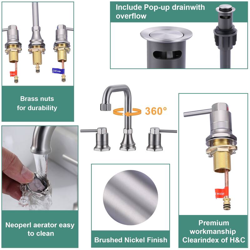 WOWOW Modern-Style Bathroom Faucet with Pop-Up Drain