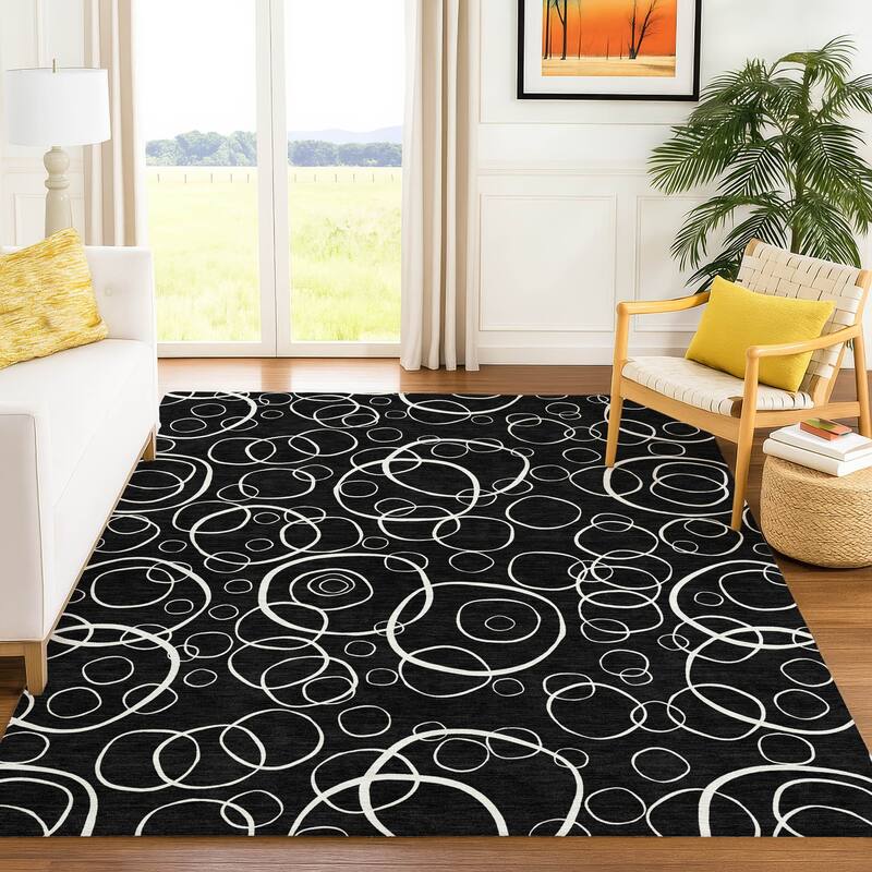 Machine Washable Indoor/ Outdoor Contemporary Nexus Chantille Rug