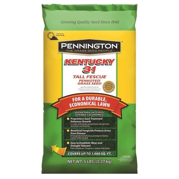 Shop Pennington 100516050 Kentucky 31 Tall Fescue Penkoted Grass Seed 5 Lb Green 5 Lb On Sale Overstock 28873410