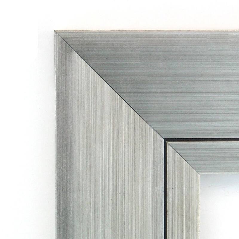 Beveled Wood Wall Mirror - Romano Silver Narrow Frame