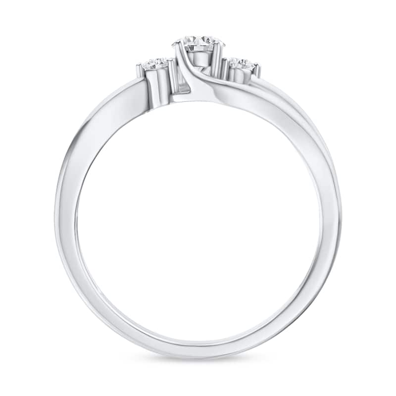 1/4ct TDW Diamond Three stone Anniversary Ring in 10K White Gold for Women