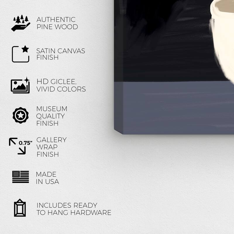 Wynwood Studio Canvas Drinks and Spirits Milk Chocolate White and Cream White Rustic Wall Art Canvas Print