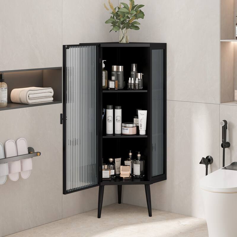Triangular corner design bathroom cabinet