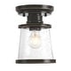 preview thumbnail 4 of 3, Westinghouse Lighting Emma Jane 7-Inch One-Light Outdoor Semi-Flush Mount, Amber Bronze Finish with Clear Seeded Glass - 1-Light