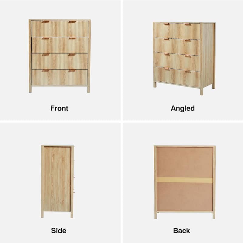Wooden 4-Drawer Storage Cabinet Dresser