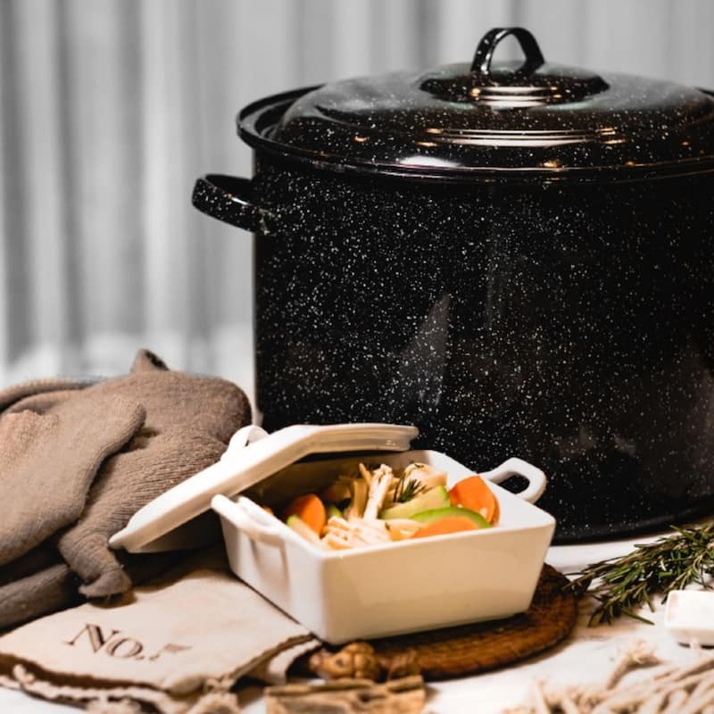 Granite Ware Speckled Black Stock Pot