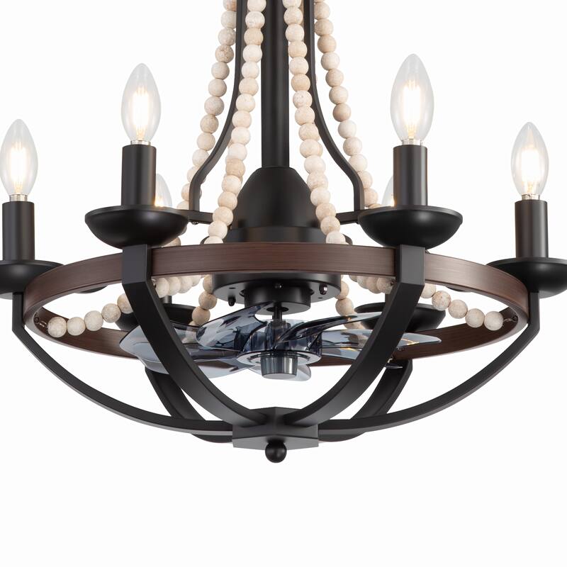 22-Inch Decorative Chandelier Ceiling Fan with Light and Remote